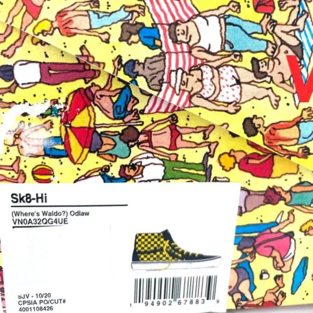 💖MEGA SALE💖VANS x Where’s Waldo Sk8-Hi Checker Black Suede Women's VN0A32QG4UE - Picture 8 of 8